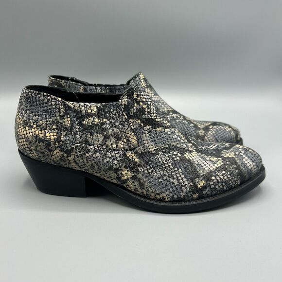 Skechers Memory Foam Leather Cowboy Western Ankle Booties Women Size 6.5 - Picture 2 of 12